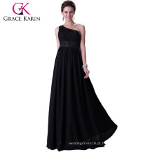 Hot Sale Mulheres um ombro vestido de dama de honra longo Grace Karin Chiffon vestidos de noite baratos coloridos China Alibaba CL4107